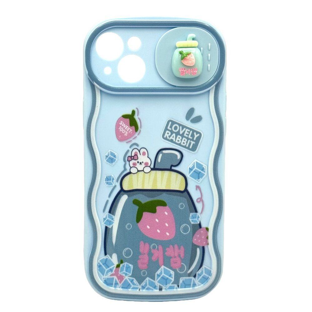 iPhone 15 Blue Case with 3D Camera Lens Protector